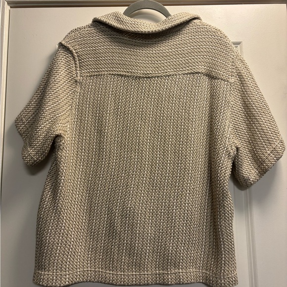 Men's Zara Beige Knit Short Sleeve Shirt Size Medium - Picture 3 of 3